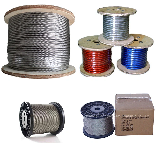 2020 High Quality Galvanized Steel Wire Cable Price 7X19 6mm Aircraft Cable