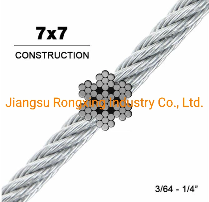 Stainless Steel Ungalvanized Galvanized Plastic Coated Cable Steel Wire Rope with All Different Construction for Automobile Motorcycle Crane Fence Medical